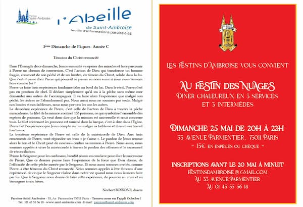 Feuille paroissiale du 3ème dimanche de Pâques 2025