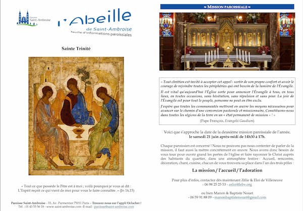Feuille paroissiale de la Sainte Trinité 2025