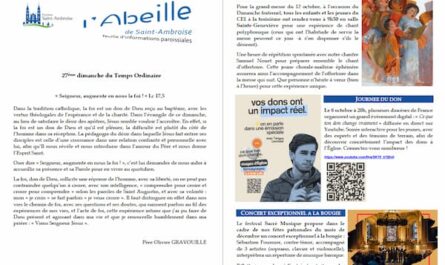 Feuille paroissiale du 27e dimanche TO 2025