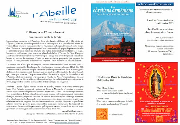 Feuille paroissiale du 1er Dimanche de l’Avent – Année A