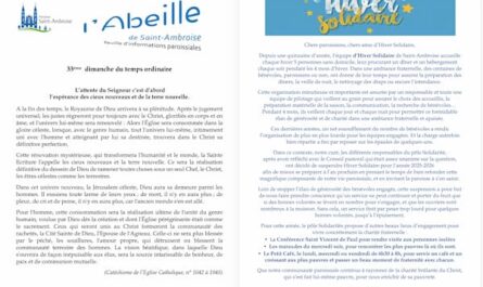 Feuille paroissiale du 33e dimanche TO 2025