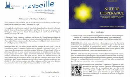 Feuille paroissiale de la dédicace de la Basilique du Latran
