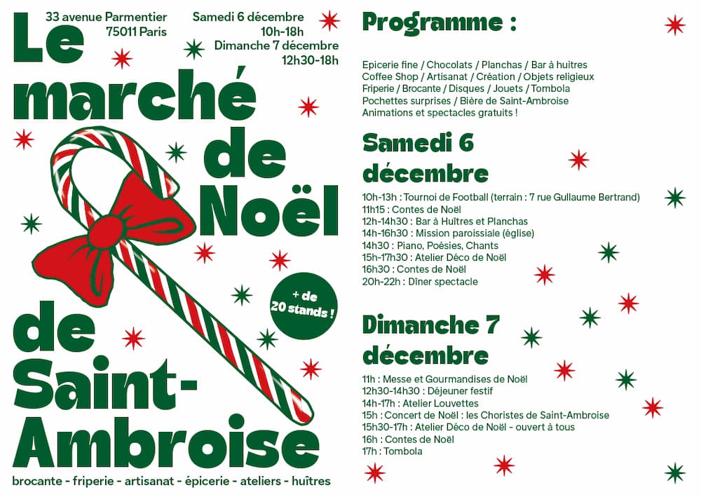 Marché de Noël de Saint Ambroise, programme 2025
