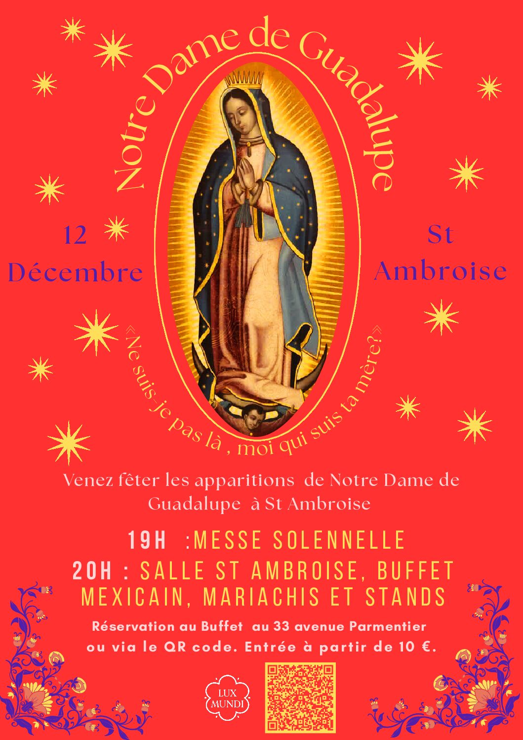 Notre Dame messe Notre Dame de Guadaloupe 2025 QR code pdf