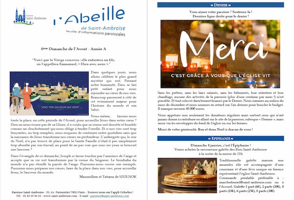 Feuille paroissiale du 4ème Dimanche de l’Avent – Année A