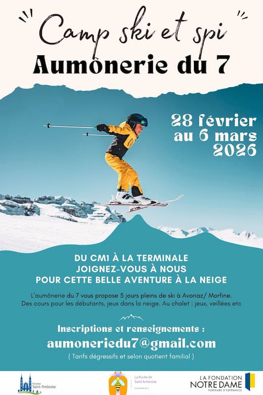 Camp ski, groupe de jeunes 2026, affiche