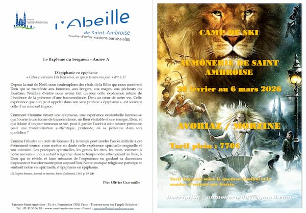 Feuille paroissiale – Le Baptême du Seigneur