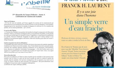 Feuille paroissiale, onction des malades