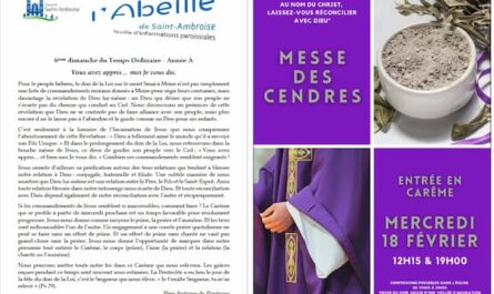 Feuille paroissiale, la 6ème dimanche du Temps Ordinaire