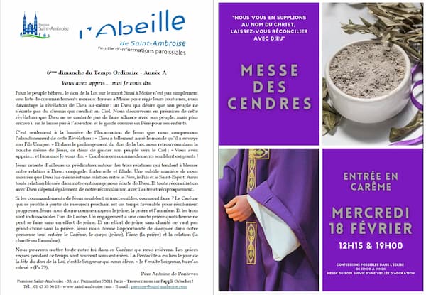 Feuille paroissiale – 6e dimanche du Temps Ordinaire – Année A
