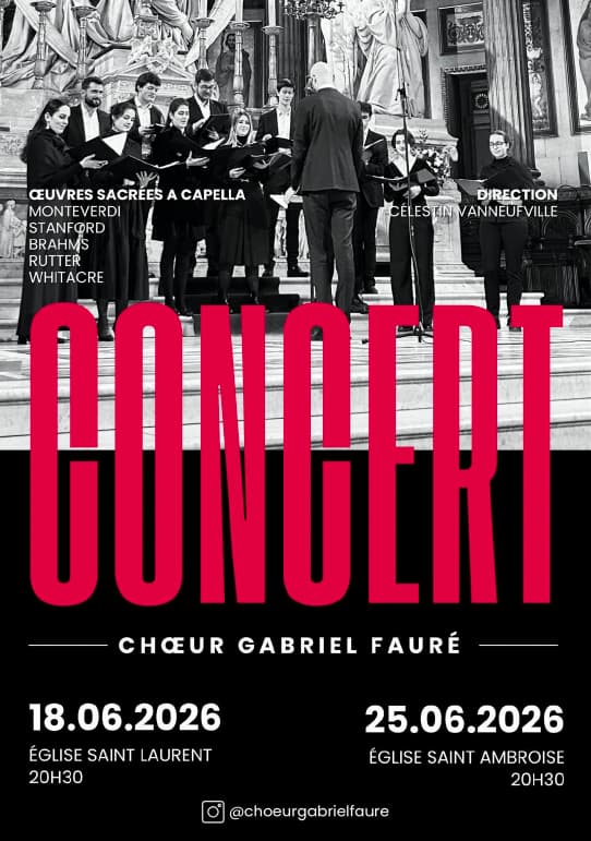Concert Choeur Gabriel Faure, Affiche 2026