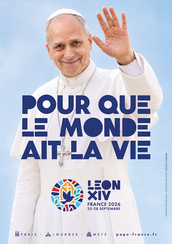 Visite du Pape Léon XIV à Paris, affiche
