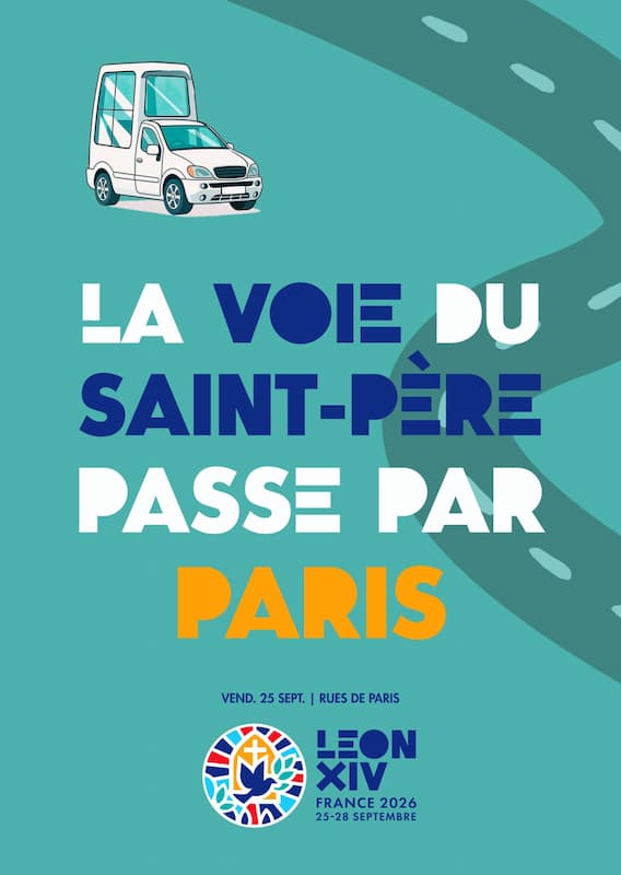 Visite du Pape Leon XIV a Paris Affiche 2