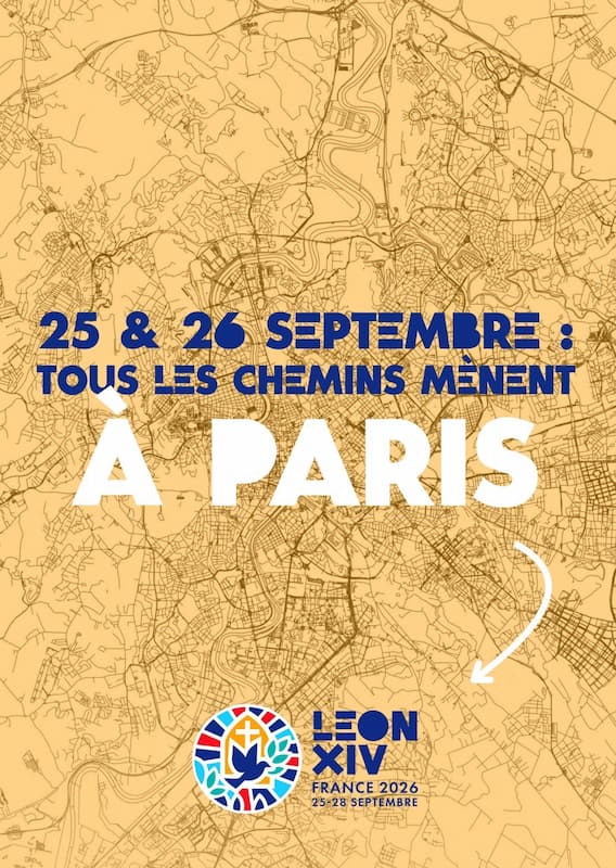 Visite du Pape Leon XIV a Paris Affiche